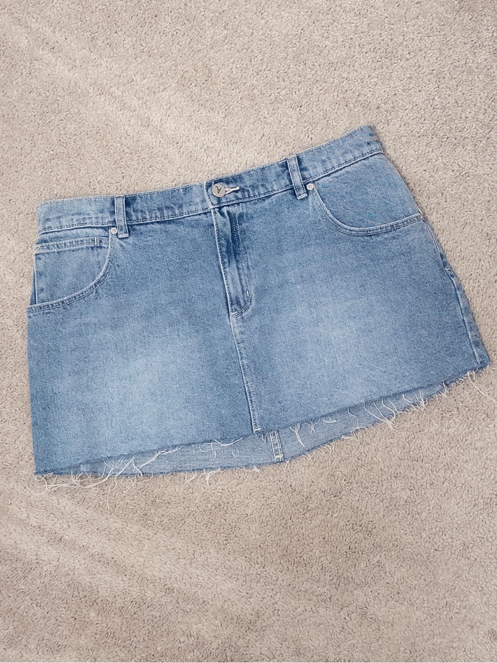 Abrand Jeans '99 Low Skirt Light Wash Denim Mini Skirt Size 12